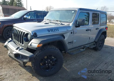 2021 Jeep Wrangler Unlimited Willys 4X4 z USA, uszkodzony, nr VIN 1C4HJXDG3MW693522